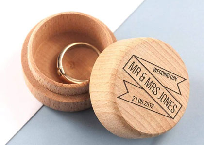 Personalised Couples Wedding Ring Box