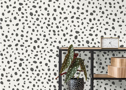 Dalmatian Spot Print Wallpaper Black And White Holden 